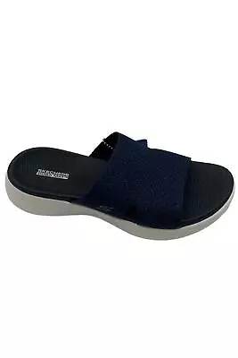 Skechers On-the-GO 600 Vegan Washable Slide Sandals Adore Navy • $37.99