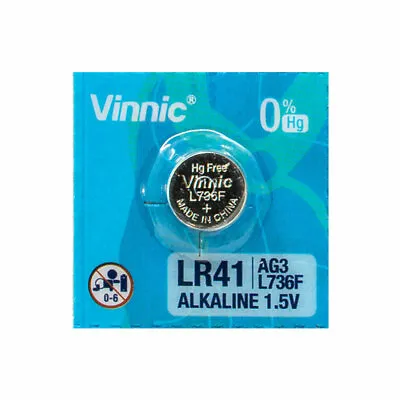 1 X Vinnic LR41 Battery L736F AG3 Alkaline Button Cells 192 V3G 1.5V • $12.90