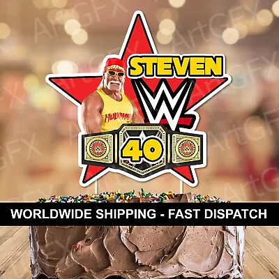 £4.99 • Buy WWE WWF Wrestling Hulk Hogan Personalised Birthday Cake Topper For Party