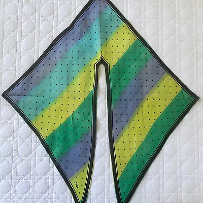 Vtg 1940s 1950s Vera Neumann Silk Wingtip Scarf Rare Rainbow Print MCM Design • $15