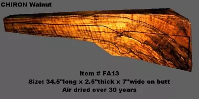 Exhibition French Walnut Rifle Gun-stock Blank (item#fa13)chiron Wood • £1085.78