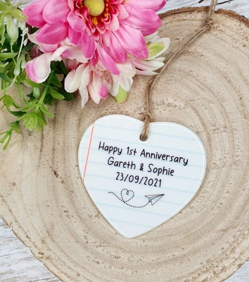 £5.75 • Buy Happy 1st Wedding Anniversary Ceramic Paper Anniversary Personalised Gift