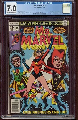 Ms. Marvel #18 CGC 7.0 WHITE PG  1st Full Appearance Of MYSTIQUE Comic 1978 G867 • $149.99