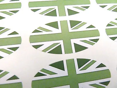 Green Union Jack Flag Oval Seal Labels Stickers For Gift Wrap Envelopes Bags • £2.75