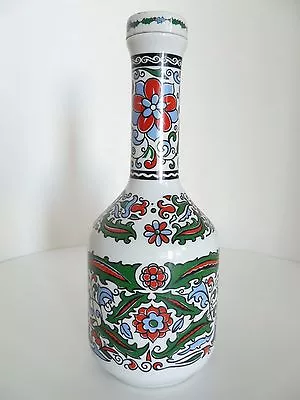 Vintage Metaxa Bottle Decanter Handmade Decorative Floral White Porcelain Greece • $19.99