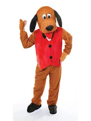 Mens Big Head Dog With Waistcoat Costume Fury Pet Animal Adult Fancy Dress • £39.99