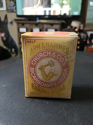 Vintage Full NOS Arm & Hammer Baking Soda Box 1/2lb. • $12.99