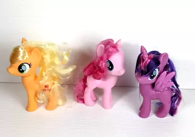 3 My Little Pony Apple Jack Princess Twilight Pinkie Pie Toy Hasbro 2016 Figures • $14.99