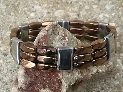 Men’s Women’s 100% Copper Silver Magnetic Bracelet Anklet 3 Row • $57.99