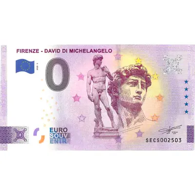 £3.18 • Buy €0 Zero Euro Souvenir Note Italy 2023 - Firenze David By Michelangelo