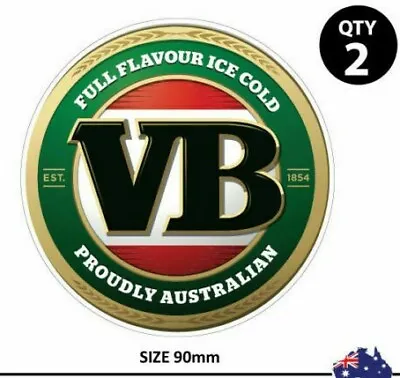 2 X VB Beer Can  Sticker  Bar Fridge Car Sticker Bumper Sticker • $5.95
