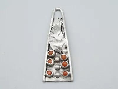 Vintage Coral & Sterling Silver Pendant Zuni Native American • $65