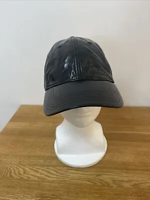 & Other Stories Men's Black Faux Leather PVC Baseball Cap - One Size • £12.99