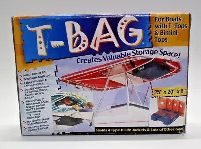 Boat T-Top Storage Bag Kwik-Tek T-BAG Overhead Holds 4 Type II Life Jackets • $55