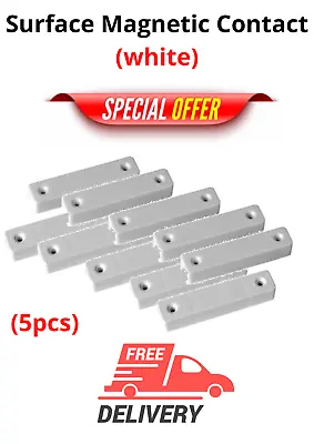 Magnetic Sensor Door Window Contact White Surface Mount 5pcs • $31.88