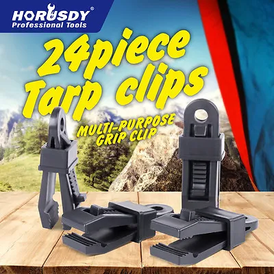 $13.39 • Buy 24 Pieces Heavy Duty Tarp Clips Clamps Great For Camping Canopies Tents Canvas