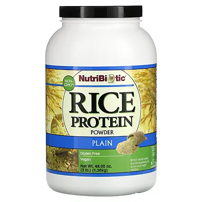 NutriBiotic Raw Rice Protein Plain 3 Lbs 1 36 Kg Egg-Free Gluten-Free • $39.06