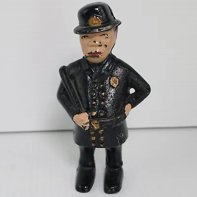 $24 • Buy Vintage  Cast Iron  Policeman Bank Mulligan Police Officer Cop Nightstick 5 1/2