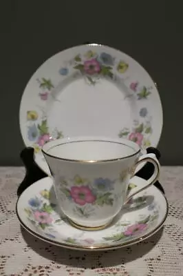 Salisbury China Floral Trio - Cup Saucer Plate - High Tea - Vintage - Good Cond • $19