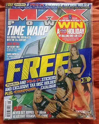 Max Power Magazine July 2001 - Michelle Thorne Peugeot 309 - Stickers & Tax Disc • £25