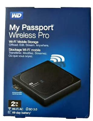 WD My Passport WIRELESS Pro 2TB - Portable Hard Drive With SD Card Reader • $299