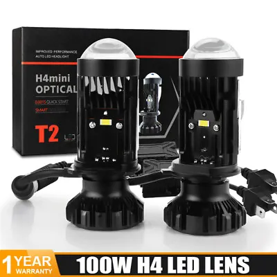 Pair H4 9003 Mini Bi-LED Projector Lens 100W LED Headlight Hi-Lo Retrofit LHD • $53.98