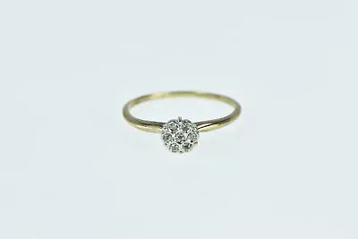 10K Diamond Flower Vintage Cluster Statement Ring Yellow Gold *66 • $99.95
