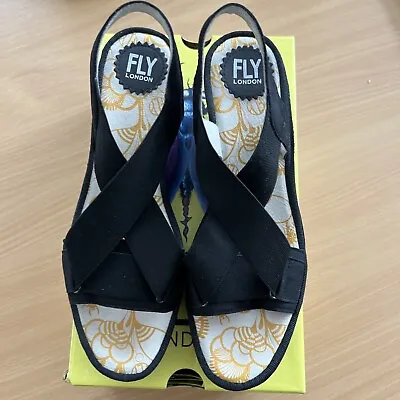 £20.40 • Buy Fly London Black Sandals S7EU40 NNT