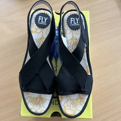 £20.40 • Buy Fly London Black Sandals S7EU40 NNT