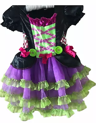 Girls Halloween Gypsy Mad Hatter Zombie Heidi Medieval Witch Costume Dress • $19.99