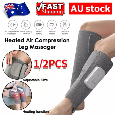 Leg Massager Heated Air Compression Foot Massage Relax Muscles Calf Circulation • $42.95