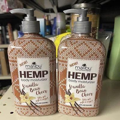 2 - New MALIBU HEMP Body Moisturizer Lotion - Vanilla Bean Cheer - 18 Fl Oz Each • $22