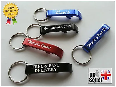 Engraved Keyring Bottle Opener Personalised 16th 18th 21st 30th Birthday Gift • £4.40