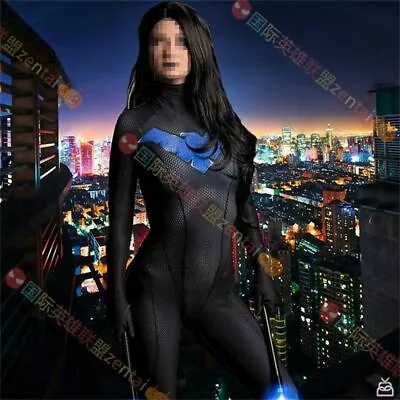 $35.99 • Buy Lady Nightwing Jumpsuit Superhero Bodysuit Cosplay Costume Adult Kids Halloween