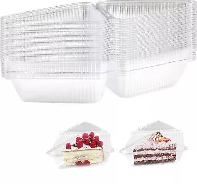 50 Pieces Cake Slice Boxes Individual Cake Boxes Cake Portions Party Cake Shop • £9.97