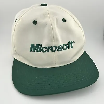 Vtg Microsoft Embroidered Hat Color Block Promo Snapback Trucker Cap 90s Y2K • $49.89