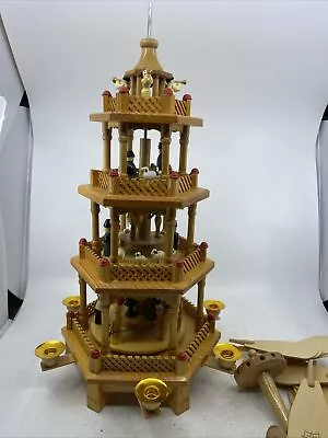 Vintage Christmas Nativity Carousel Windmill Pyramid 4Tier Complete W/Box • $105