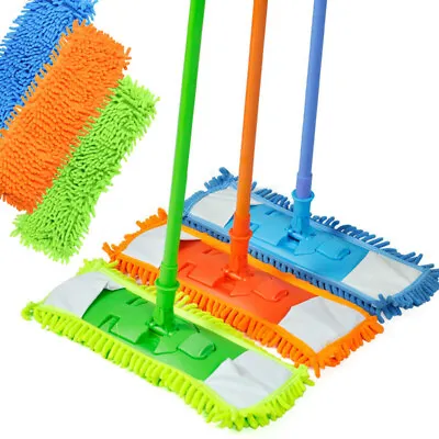 Extendable Microfibre Floor Mop Cleaner Sweeper Wooden Laminate Tile Wet And Dry • £6.99