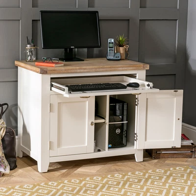 £479 • Buy Cheshire Cream Painted Hideaway Computer Desk - Printer Cupboard - WW54