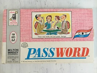 Vintage 1963 Milton Bradley Company Password Board Game 4260 Cards 19AB-36AB • $12.97