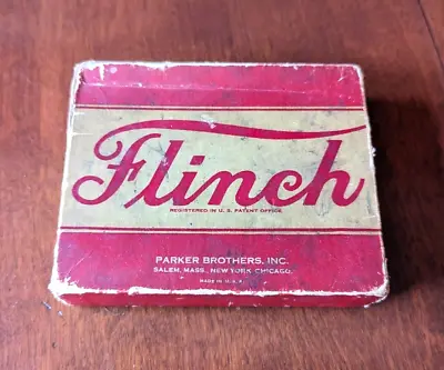 1938 Vintage FLINCH Card Game COMPLETE All Cards Instructions Box Made In USA • $9.99