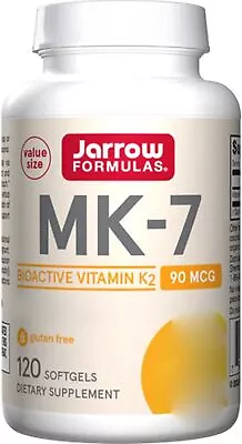 Jarrow Formulas MK-7 Vitamin K2 90mcg 120 Softgels Gluten-Free...  • £74.07