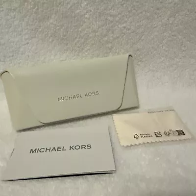 Michael Kors White Leather Magnetic Case Cloth Optical Eyeglasses Sunglasses • $10