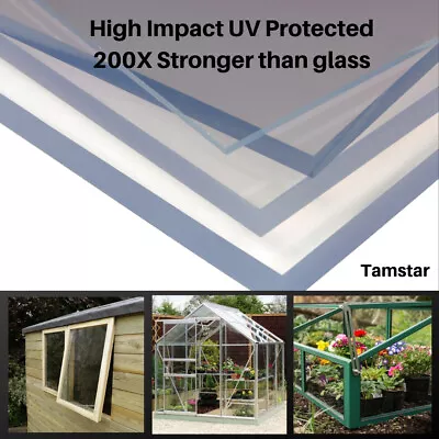 Clear Polycarbonate Sheet Palram Solid Plastic Greenhouse Shed Window Panel 2mm • £17.99