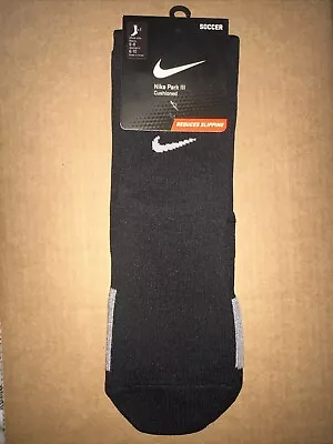 Nike Park III Men's Cushioned OTC Soccer Socks Medium Black Size 6-8 NWT • $15