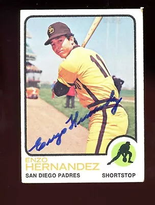 1973 Topps Enzo Hernandez # 438 Auto Autographed Signed San Diego Padres • $125