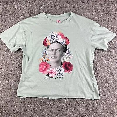 SO Frida Khalo “Mujer Fuerte” Aqua Colored T Shirt For Women Size Small • $9.99