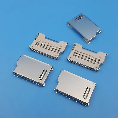 10Pcs SD Memory Card Socket Short Slot PCB Mount SMT Solder Connector • $1.99
