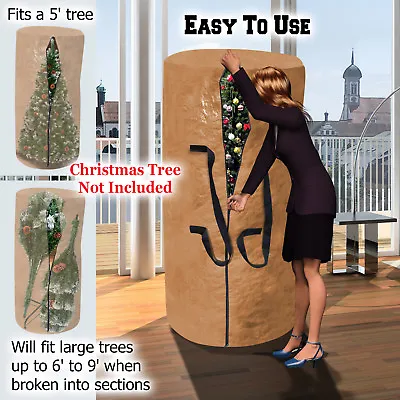 Christmas Tree Storage Bag Deluxe Heavy Duty Holiday Up To 9 Ft. Trees W Handles • $23.25