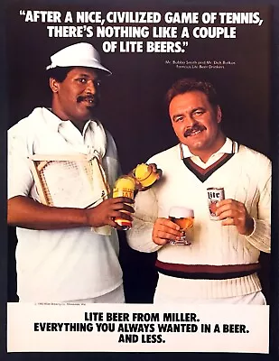 1980 Bubba Smith Dick Butkus Tennis Photo Miller Lite Beer Vintage Print Ad • $7.99